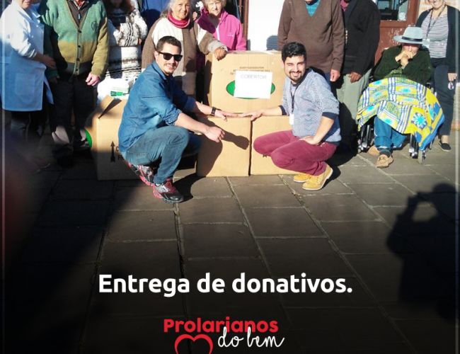 Grupo Prolarianos do Bem faz a entrega dos alimentos recolhidos durante o evento A Hora do Síndico